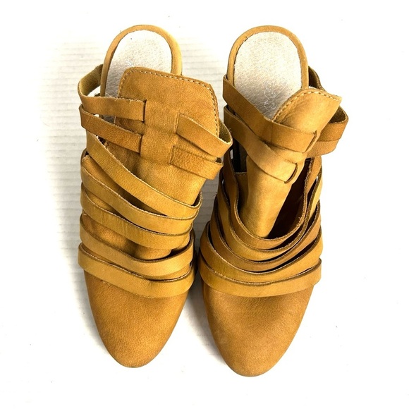 Free People Byron Suede Mules Strappy Heeled Shoes Slide On Size 37 US 7 - Picture 5 of 12